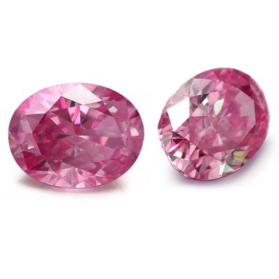 China Color Play or Fire Top Quality vvs Gra Certified Diamond Pink Oval Cut Stones Loose Moissanite for sale