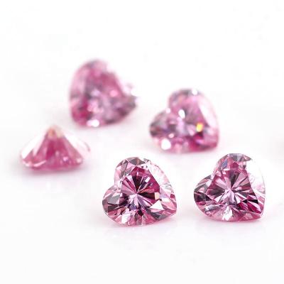 China Color Play or Fire Top Quality Pass Diamond Tester Gra Certified PInk Heart Cut Loose Moissanite Stone For Jewelry Making for sale