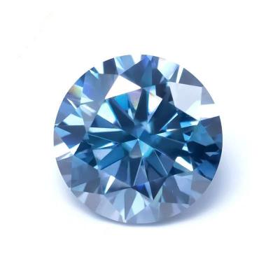 China Color Play or Fire Factory Price Gra Certificate Natural Color Sapphire Blue Round Cut Loose Moissanite Stones For Ring for sale