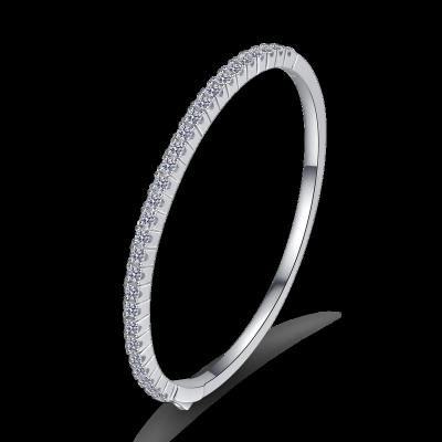 China Nickel-Free Lead-Free Top Sale 925 Sterling Silver 18k Gold Plated VVS Moissanite Diamond Bangle Bracelet For Women for sale