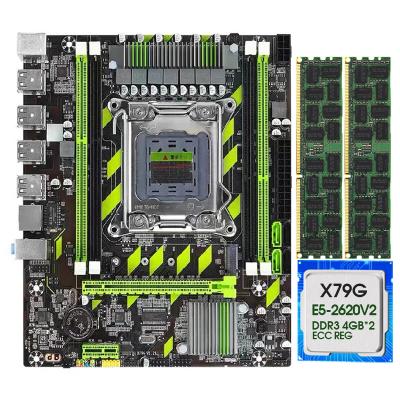 China LGA2011 Socket x79 Desktop Gaming Motherboard Comb e5 2620v2 2*4GB 1333mhz CCE Reg RAM for sale