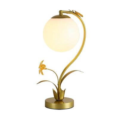 China Modern Nordic Desk Light Study Table Lamp Glass Ball Round White Gold White Gold Light for sale