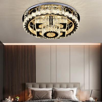 China New Outdoor Square Modern Mounted Lighting Fixtures Villa Hotel Lobby LED Crystal Ceiling Light for sale