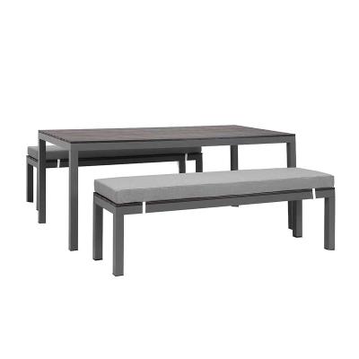 China 2022 Modern Outdoor Furniture Garden Sofa Court Set Outdoor Field Tables And Benches Aluminum Furniture 41.00005 for sale