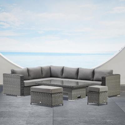 China Modern Wholesale Rattan Wicker Furniture Set Sofa Outdoor Garden Sectional Sofa Set for sale