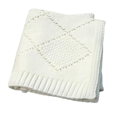 China High Quality Machine Crochet Cotton Nature Anti-pilling Newborn Baby Wrap Blanket for sale