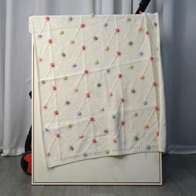 China Luxury Anti-pilling Cotton Knitted Handmade Crochet Wrap Newborn Baby Receiving Blanket for sale