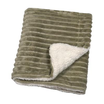 China Anti-pilling Custom Coral Fleece Double Layer Sherpa Baby Wrap Blanket for sale