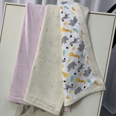 China Custom Organic Cotton Anti-pilling Newborn Infant Baby Receiving Blanket Muslin Wrap Blanket for sale