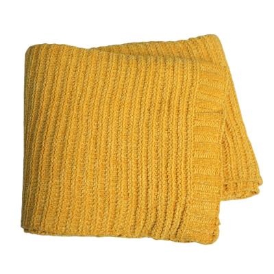 China Super Soft Super Soft Chunky Yarn Knit Chenille Baby Chenille Blankets For Sofa for sale