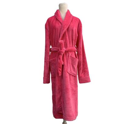 China Wholesale Super Comfortable V-Neckline QUICK DRY Coral Fleece Flannel Women Bathrobe for sale