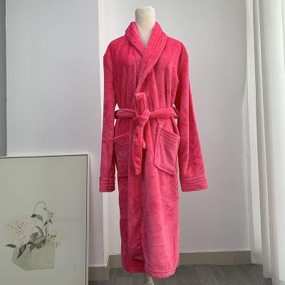 China Super Soft QUICK DRY Coral Fleece Custom Dressing Gown Flannel Women Bathrobe for sale