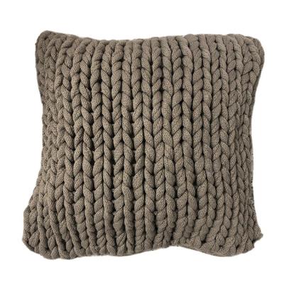 China Plain Cable Knitted Cushion Cover Chunky Sofa Pillow Case for sale