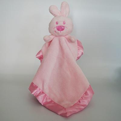 China Plush Bunny Animal Baby Comforter Rabbit Coral Fleece Push Toy for sale