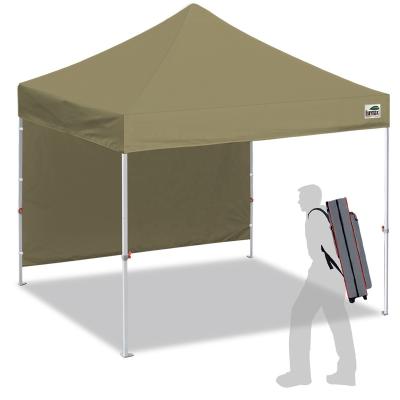 China Polyester Eurmax 10' x10 Smart Pop Up Pop Up Canopy Smart Craft Show Canopy With 1 Removable Sunwall Roll & Backpack Bag for sale