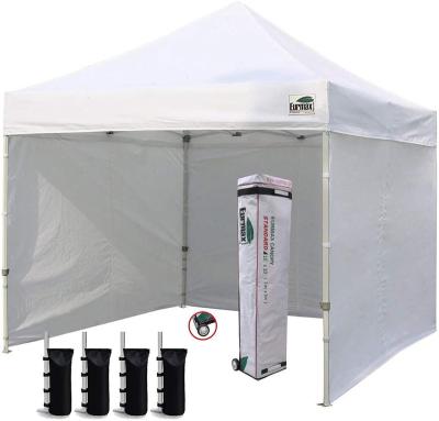 China Polyester Eurmax 10' x10 Ez Automatic Canopy Tent With 4 Side Walls & Removable Roller Bags, 4 Bonus Sandbags for sale