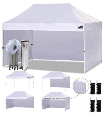 China Durable Trade Show 10' x15 Ez Canopy Auto Tent Commercial Awnings With 4 Removable Zipper End Side Walls And Roller Bags, Bonus 4 for sale