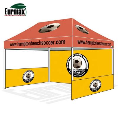 China Polyester 3x4.5M Printed Pop Up Canopy Customize Your Logo Booth Canopy Tent Bonus Roll Bag for sale