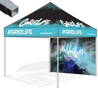 China Polyester Eurmax 8x8 Pop Up Canopy Custom Tent With 1 Sunwall Printed Awnings For Patio With Your Logo Bonus Roller Bag for sale