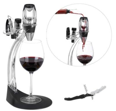 China Portable 7Pcs Red Wine Decanter Pourer Bottle Portable Air Aerator Quick Pourer and Decanter Spout Wine Aerator Quick Pourer Gift Set for sale