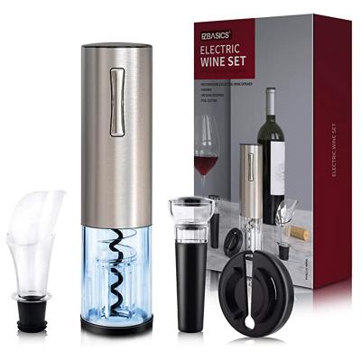 China Amazon Best Cheap USB Rechargeable 4 in 1 Electric Wine Opener Corkscrew Gift Set for sale