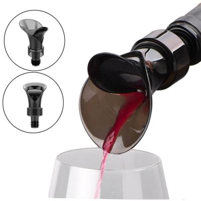 China New Design Black Flower Portable Hot Selling Type - 2 In 1 Bottle Stopper Wine Pourer Decanter for sale