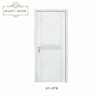 China Swing Rustic Style White Simple Flat Exterior Doors With Wood Screen for sale