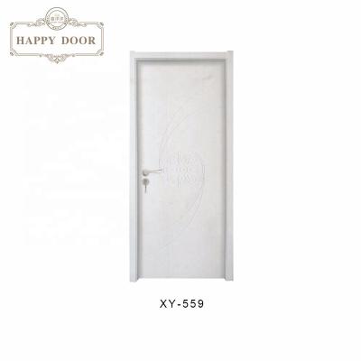 China Swing Happydoor Made Cheap Modern MDF PVC Bathroom Interior Door White Flush Door for sale