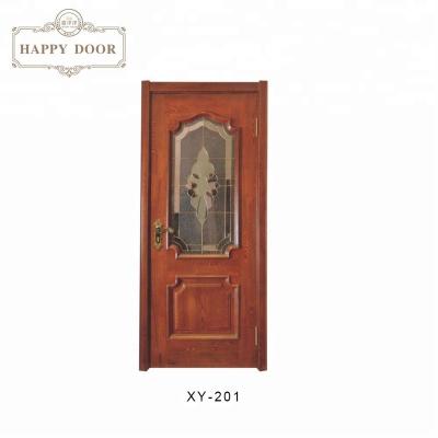 China 2019 Most Popular Vintage Elegance Front Door Glass Wooden Half Swing Design And Decorative Bathroom Door Glass for sale