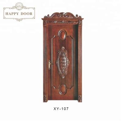 China Best Wooden Swing Door Design Simple Solid Wood Carving Door For Home Decoracion for sale