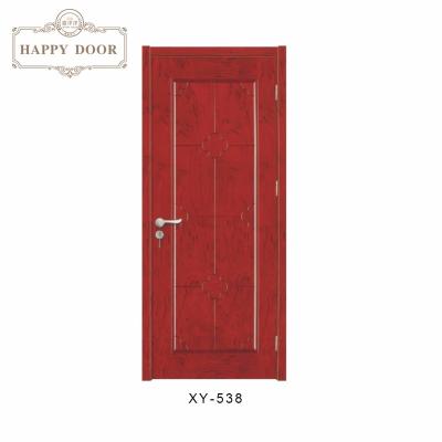 China Swing Plain Teak Wood Main Door Designs Solid Wood Front Entry Doors PVC Door Mahogany Price for sale