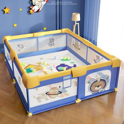 China 2023 New Cartoon Factory Outlet Baby Fence Fabric Cartoon Playpen Folding Baby Playpen Fence for sale