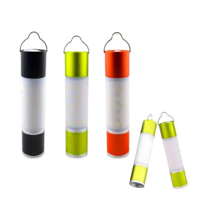 China Custom Portable Small Extendable Outdoor COB Lamp 3x3w Dry Battery Light 3AAA LED Switch Tent Mini Camping Lantern for Emergency for sale