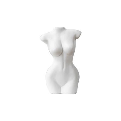 China Modern Minimalist White Human Body Flower Vase Ceramic Female Woman Body Lady Shape Vase For Home Decor for sale