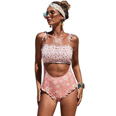 China Breathable Bikini Top Set Print Swimwear Women Bandeau Bikinis Swimsuit Biquini Female Beach Wear for sale