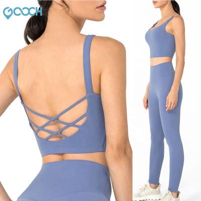 China High Quality Sports Bra Removable Full Cups Support Set Gym Fitness Workout Yoga Seamless Sports Bra Sports Legging for sale