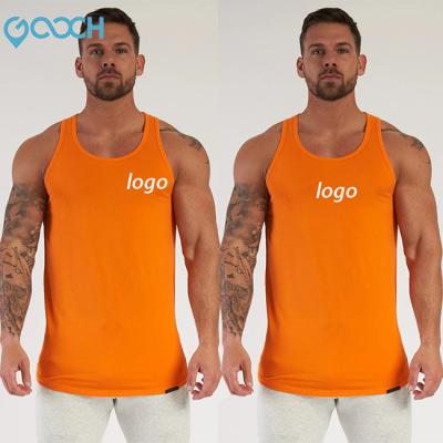 China Custom QUICK DRY Men's Logo Vest Tank Top Tank Tops Cotton Casual Elastic Tight Fit Breathable Solid Knitwear Male Active Fitness for sale