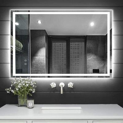 China Waterproof LED Backlit Mirror Bathroom Wall Smart Mirror Rectangular With Touch Sensor Switch / Dimming Function for sale