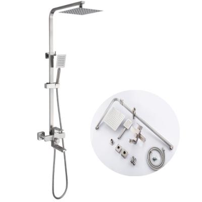 China With Sliding Bar Sus 304 Bath And Wall Mounted Shower Faucets Stainless Steel Faucet Bathroom Shower for sale