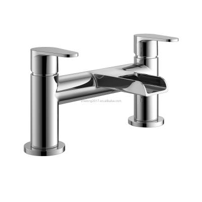 China Modern Waterfall Bath Shower Brass Taps Economical Square Bathroom Basin Tub Faucet Faucet for sale