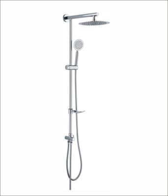 China With Slide Bar Luxury Bathroom Round Stainless Steel Shower Rail With Portable Shower Head And Hose Set for sale