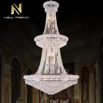 China Large Modern Gorgeous Modern Luxury Hotel Lobby Pendant Light Custom Classic Crystal Pendant Light for sale