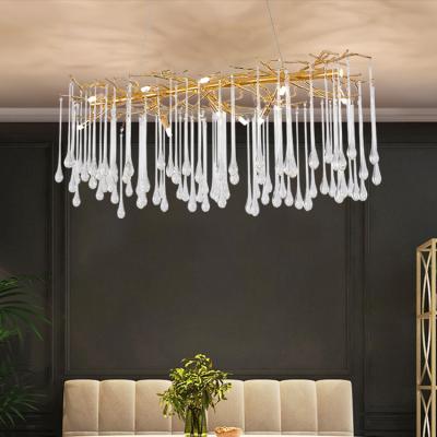 China New Product Modern Indoor Living Room Decoration Dining Room Gold Color G9 Glass Chandelier Lamp for sale