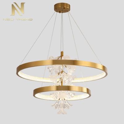 China Home Decoration Modern Indoor Villa Contemporary Style Hotel Ring LED Chandelier Lighting for sale