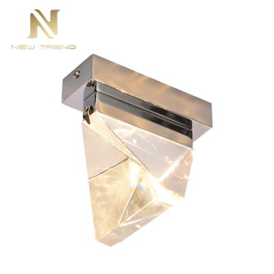 China Fashionable Color Iron Gold Cafe Bar Hotel Room Style Outdoor Mounted Crystal Modern Led Ceiling Light for sale