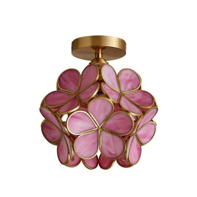 China New Design Custom Beautiful Indoor Decoration Rose Flower Modern Led Ceiling Light for sale