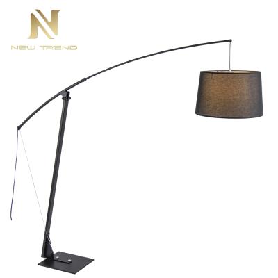 China Modern European Home Decoration Standing Adjustable Black Iron Cafe Floor Lamp for sale