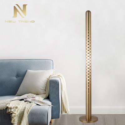 China Modern Low Price Indoor Led Lamp Stainless Steel Gold Acrylic Tube Led Floor Light for sale