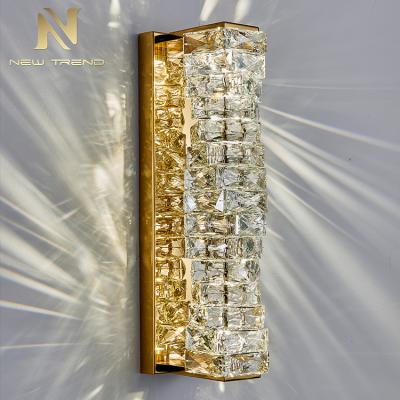 China Modern LED Crystal Wall Lamp Indoor Staircase Modern Luxury Design Decoration Living Room Dining Room Lamp for sale