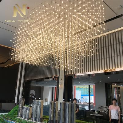 China Modern Design Hotel Lobby Decoration Modern Pendant Light Large Custom Chandelier for sale